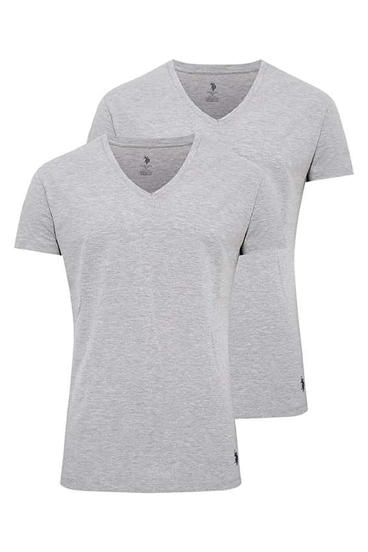 U.S. Polo Assn. 2 Pack, V-Neck Men's T-shirt, Cotton & Modal & Lycra 80194 Grey