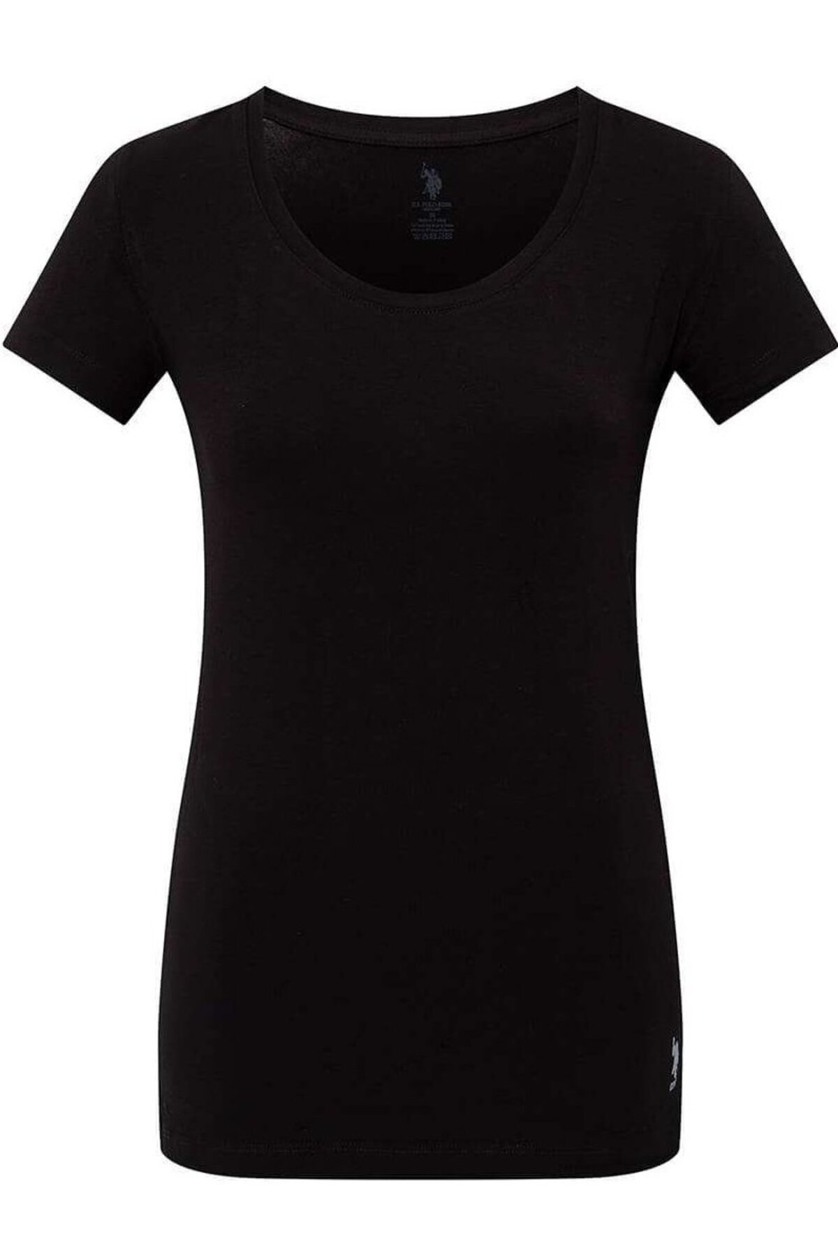 U.S. Polo Assn. 66003, Cotton & Modal & Lycra, Deep Round Neck, Women's Undershirt & T-shirt Black