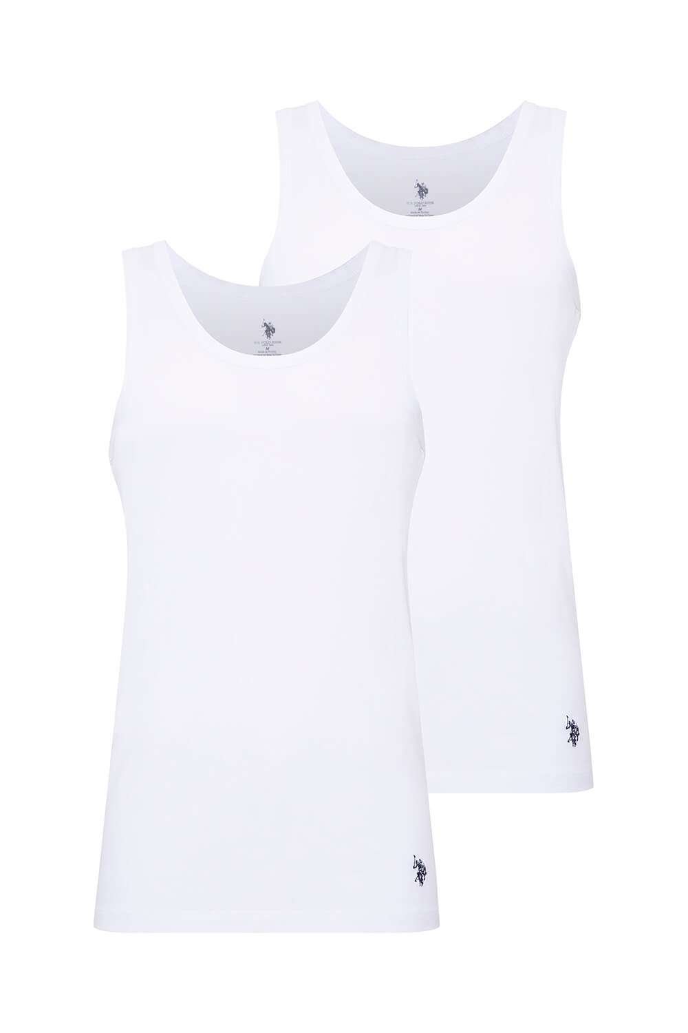 U.S. Polo Assn. 80441, 2 Pack, 100% Cotton, Men’s Singlet Set White