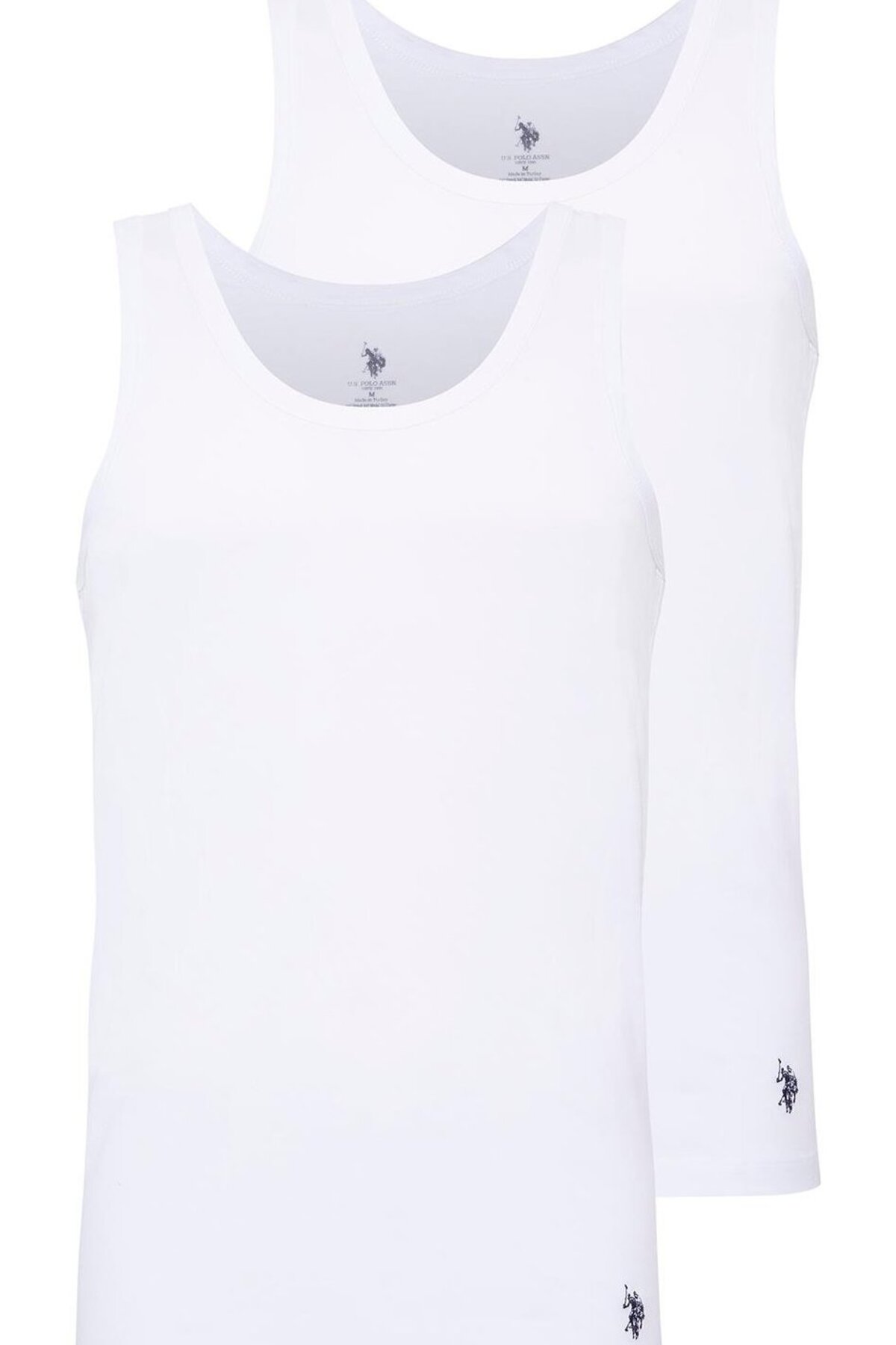 U.S. Polo Assn. 90000, 2 Pack, 100% Cotton, Plus Size, Men's Singlet Set White