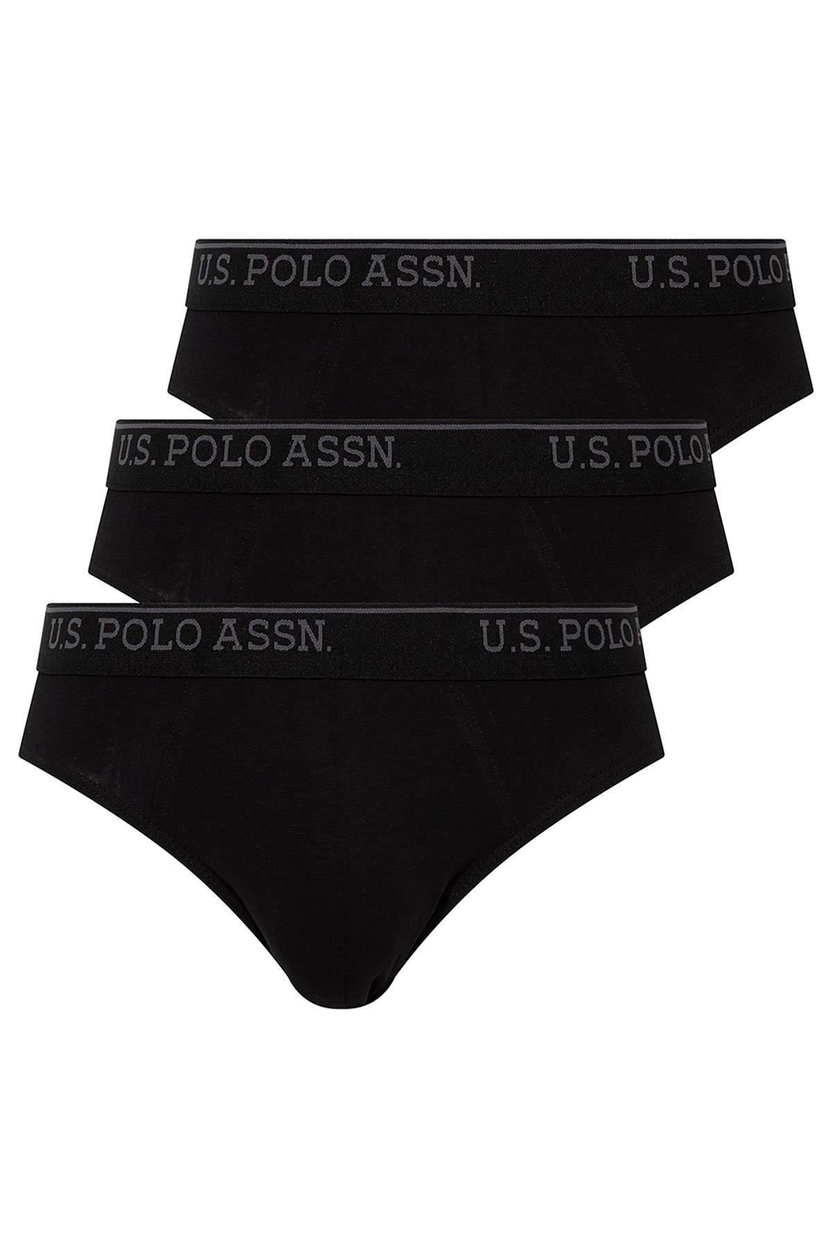 U.S. Polo Assn. 90003, 3 Pack, Men’s Plus Size Brief Set, Cotton & Lycra, Black