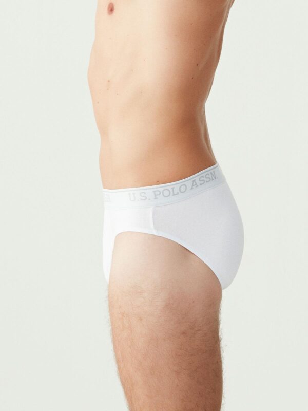 U.S. Polo Assn. 90003, 3 Pack, Men’s Plus Size Brief Set, Cotton & Lycra, White - Image 4
