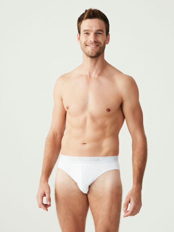 U.S. Polo Assn. 90003, 3 Pack, Men’s Plus Size Brief Set, Cotton & Lycra, White - Image 3