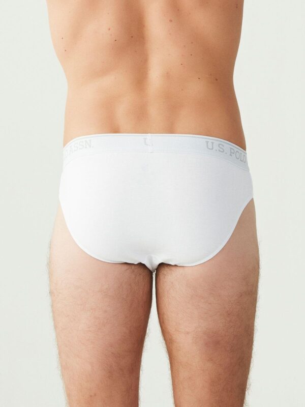 U.S. Polo Assn. 90003, 3 Pack, Men’s Plus Size Brief Set, Cotton & Lycra, White - Image 2