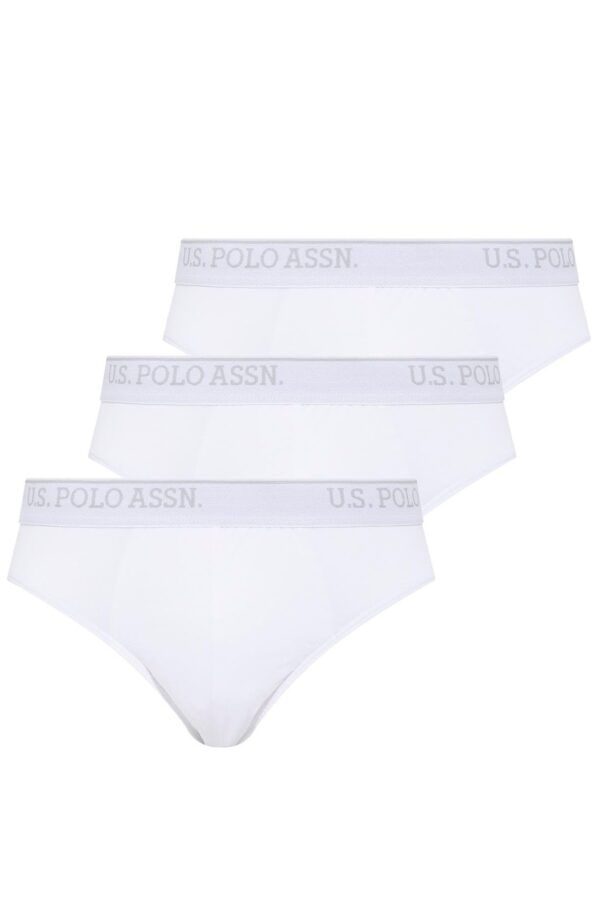 U.S. Polo Assn. 90003, 3 Pack, Men’s Plus Size Brief Set, Cotton & Lycra, White